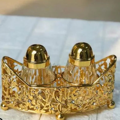 Golden Decorative Salt & Pepper Cart